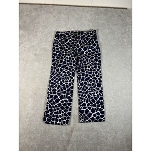 lilly pulitzer palm beach fit‎ pants navy white giraffe cropped pants 4